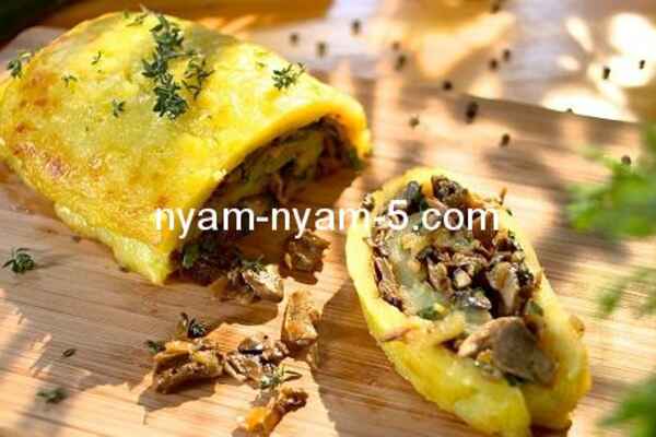 Пісні закуски: пісний картопляний рулет з грибами та овочами