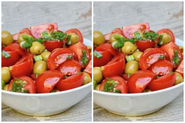 Салат з помідорами та оливками
