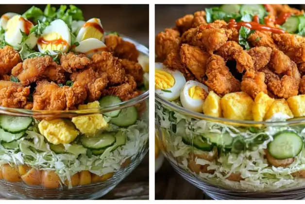 Багатошаровий салат з Куркою а-ля KFC