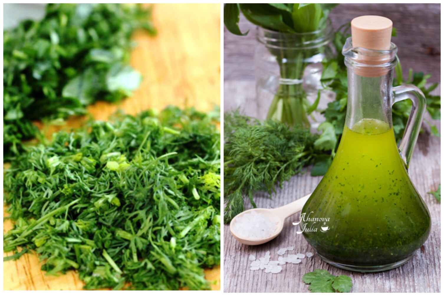 "Зелена ароматна олія" до салатів, картоплі та овочів