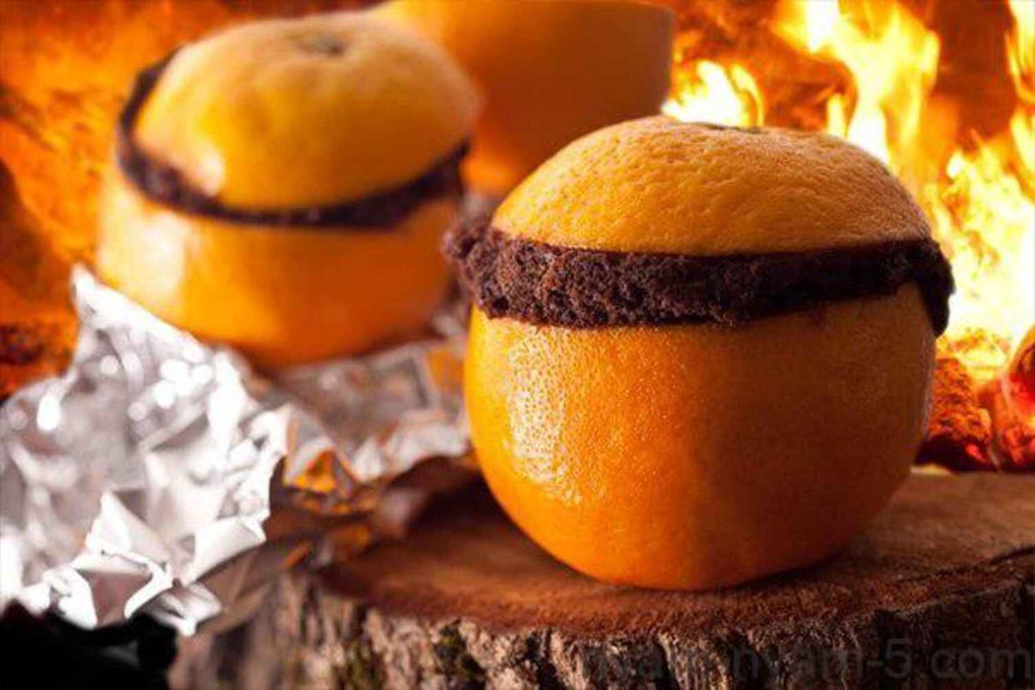 Апельсиново-шоколадний кекс в апельсині за 5 хвилин